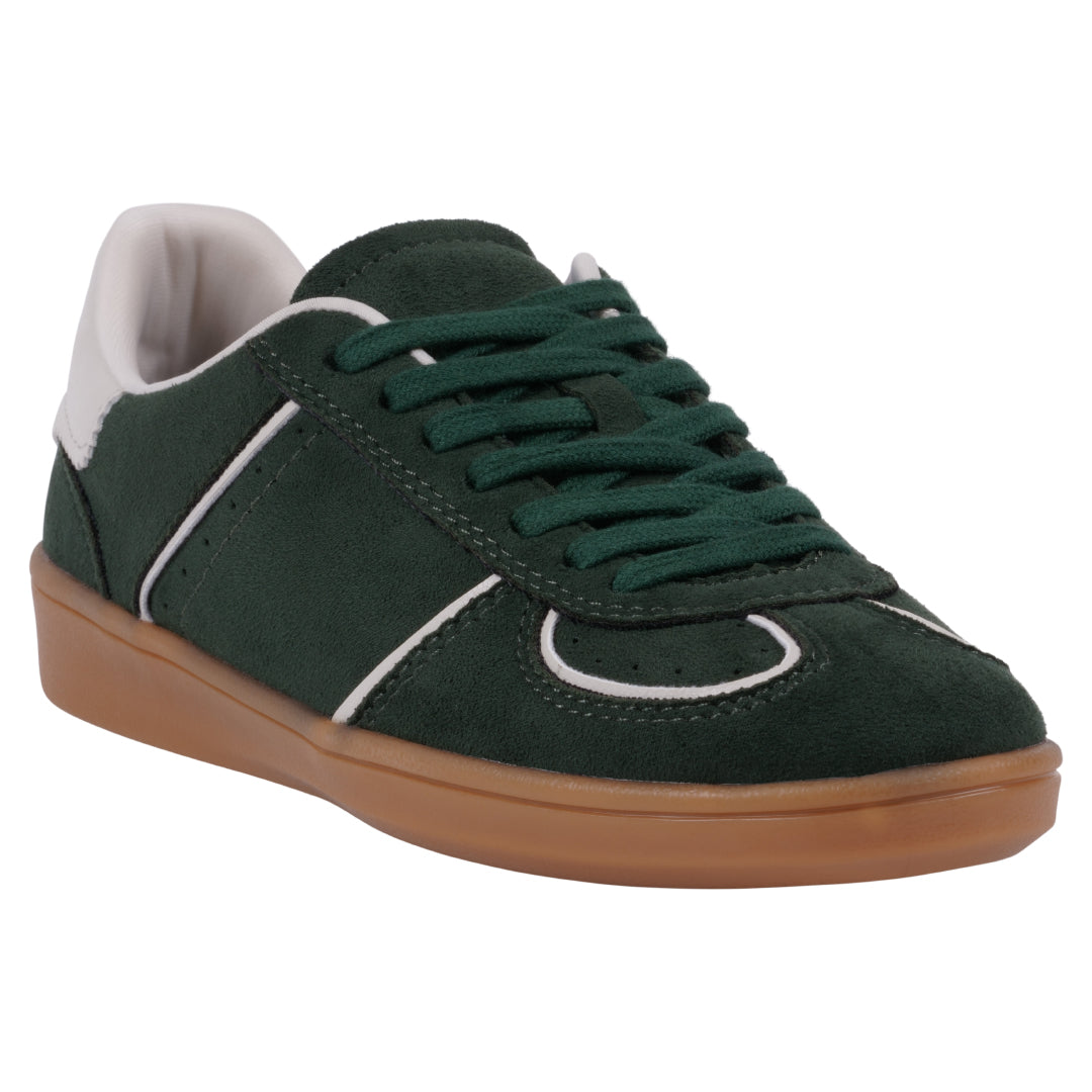 Women's Milan Green Lace Up Sneaker - Glamourous Grace