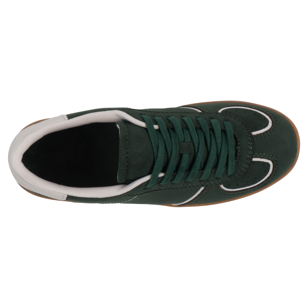 Women's Milan Green Lace Up Sneaker - Glamourous Grace