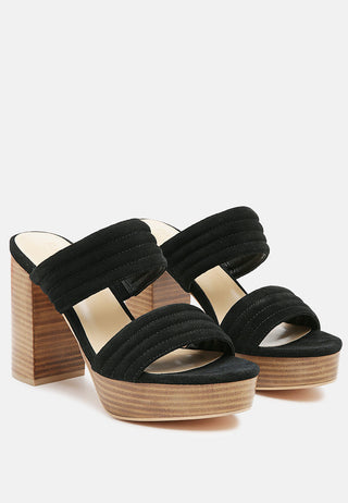 Mille-Feux Suede Slip-On Block Heeled Sandal