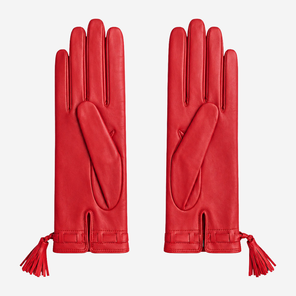 MM5010 (red) - Italian lambskin tassel gloves with luxurious cashmere lining - Glamourous Grace