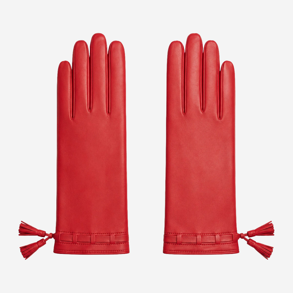 MM5010 (red) - Italian lambskin tassel gloves with luxurious cashmere lining - Glamourous Grace
