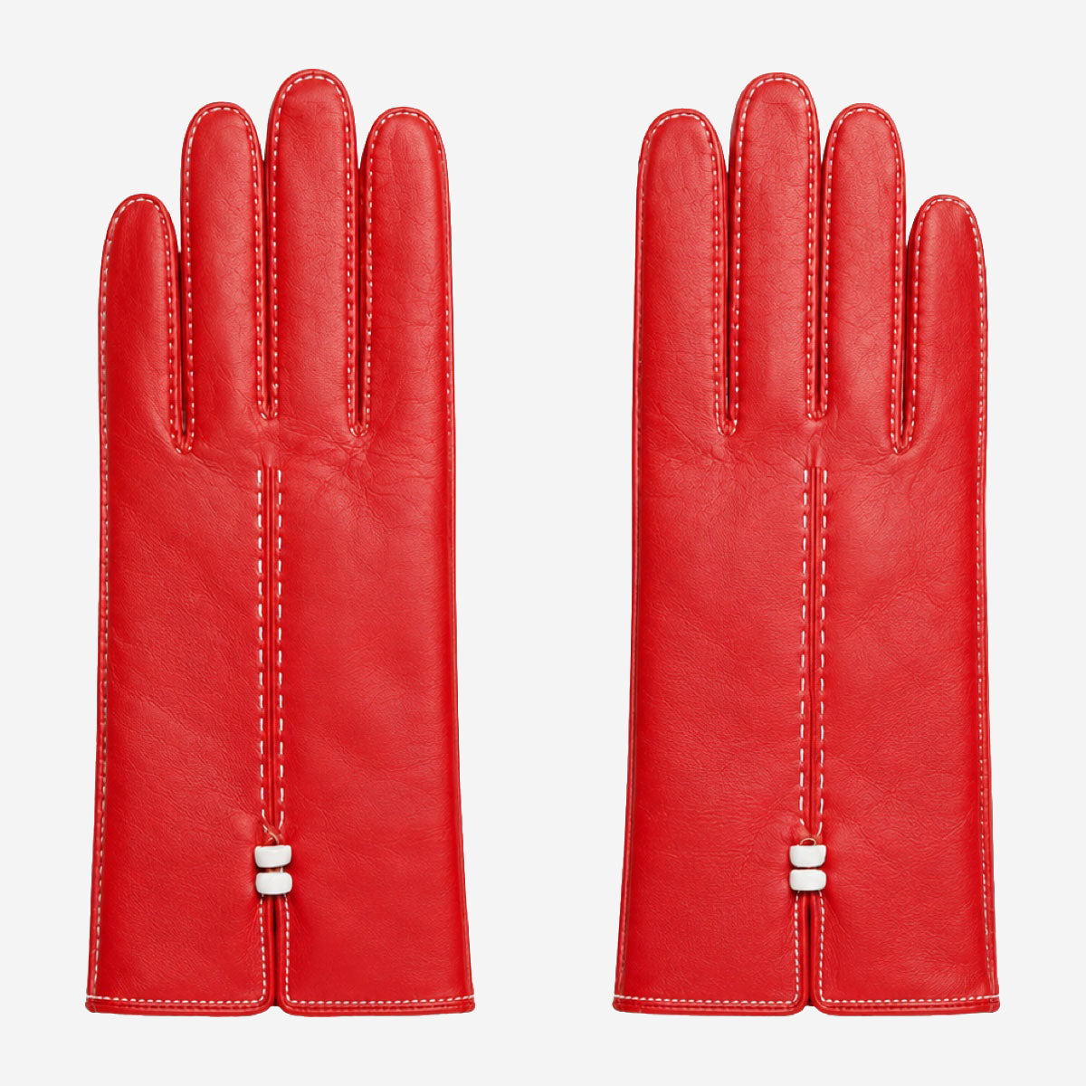 MM5020 (red/white) – Italian lambskin cashmere-lined leather gloves - Glamourous Grace
