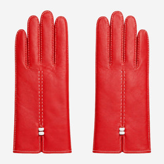 MM5020 (red/white) – Italian lambskin cashmere-lined leather gloves - Glamourous Grace
