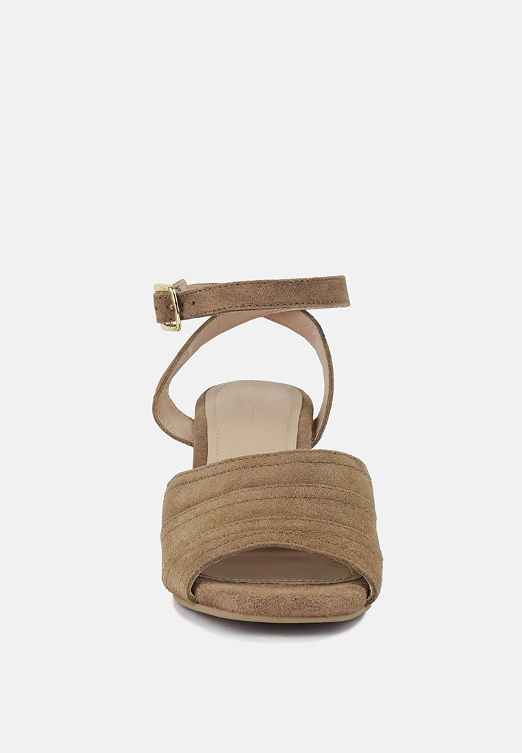 Mon-Beau Fine Suede Block Heeled Sandal - Glamourous Grace