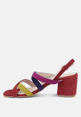 Mon-Lapin Mid Heeled Block Leather Sandal