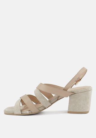 Mon-Lapin Mid Heeled Block Leather Sandal