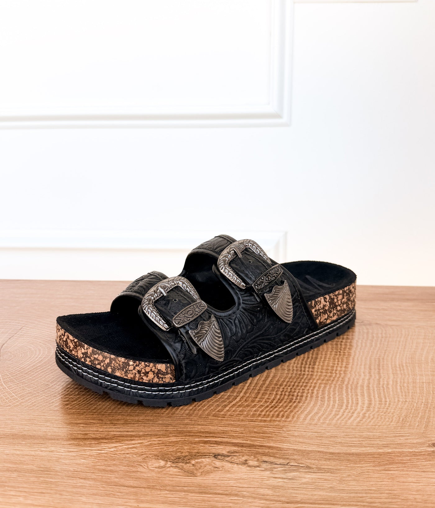 Morgana Western Sandal in Black - Glamourous Grace