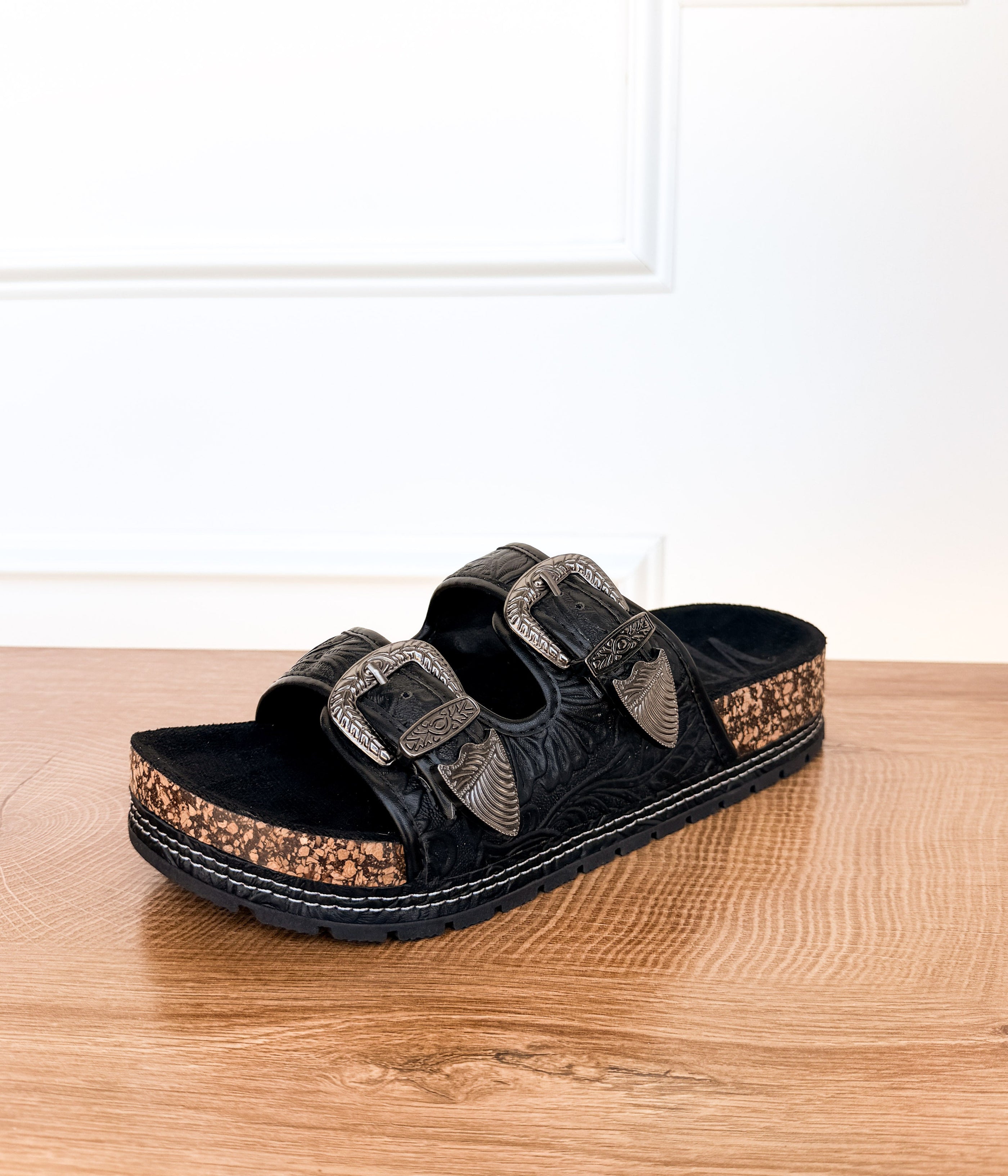 Morgana Western Sandal in Black - Glamourous Grace