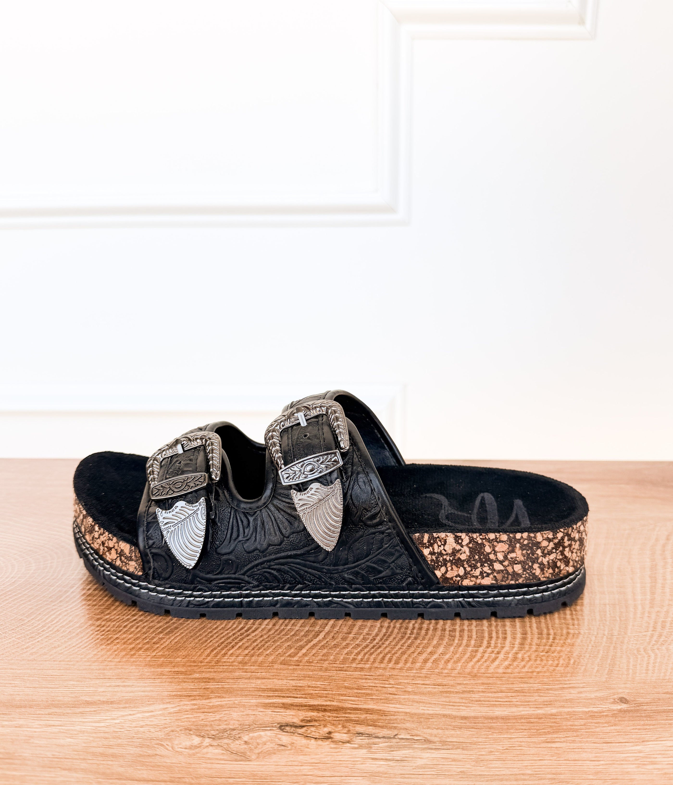 Morgana Western Sandal in Black - Glamourous Grace