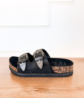 Morgana Western Sandal in Black - Glamourous Grace