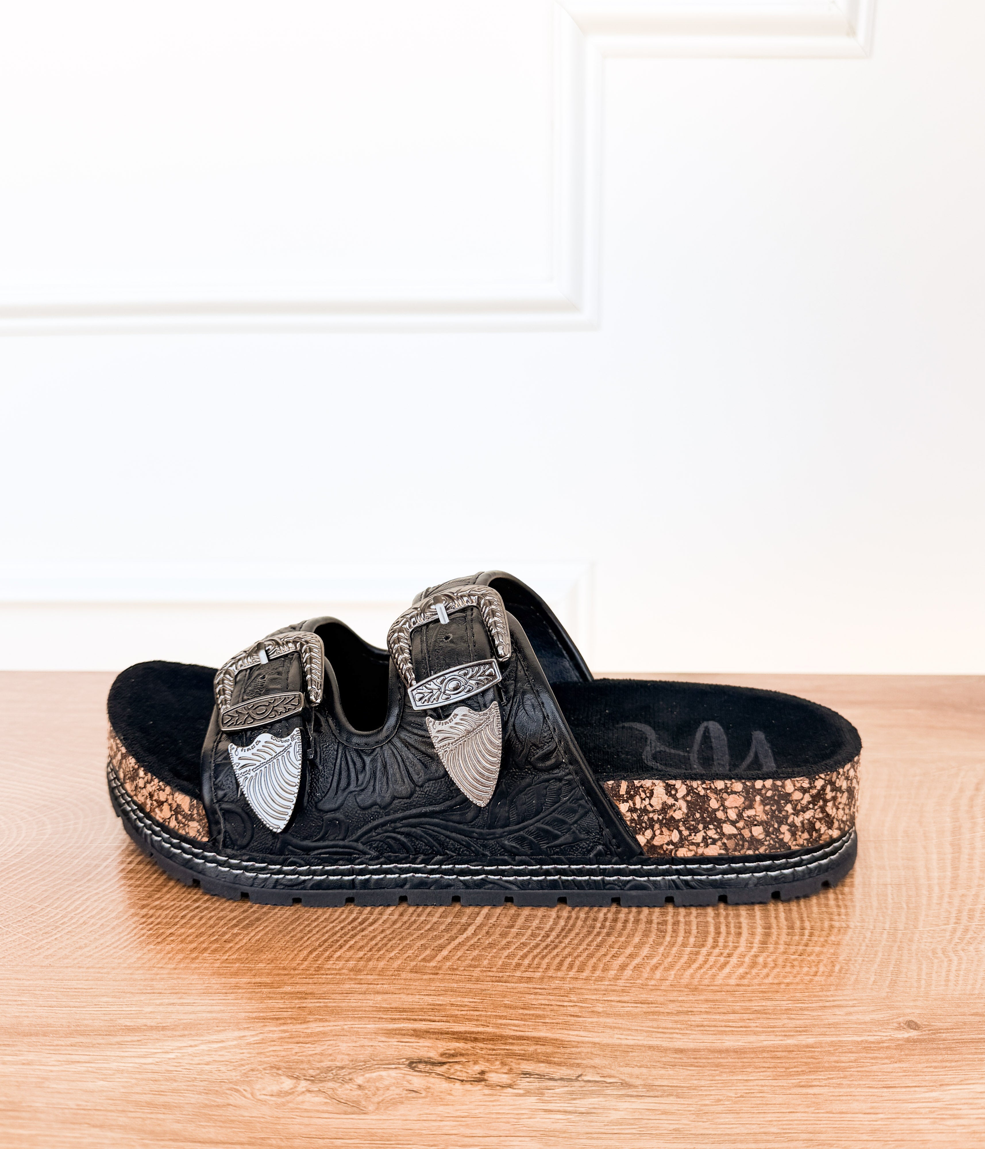 Morgana Western Sandal in Black - Glamourous Grace