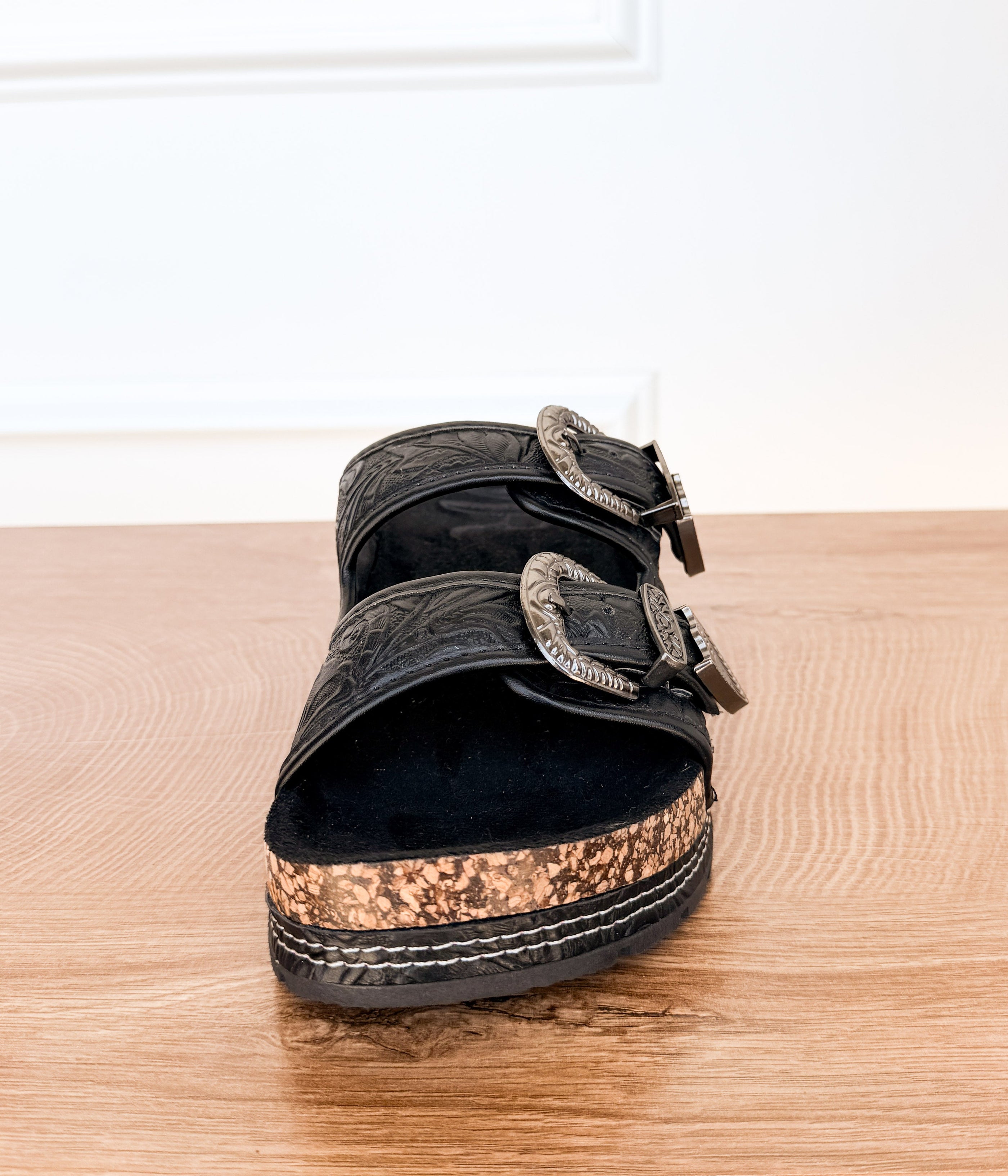 Morgana Western Sandal in Black - Glamourous Grace