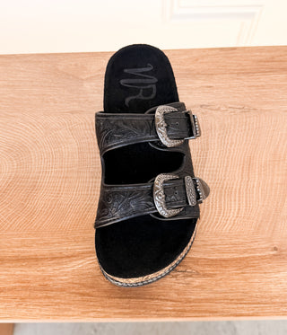 Morgana Western Sandal in Black - Glamourous Grace