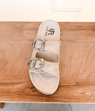 Morgana Western Sandal in Cream - Glamourous Grace
