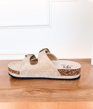 Morgana Western Sandal in Cream - Glamourous Grace