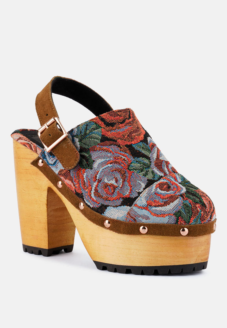 Mural Tapestry Handcrafted Clogs - Glamourous Grace
