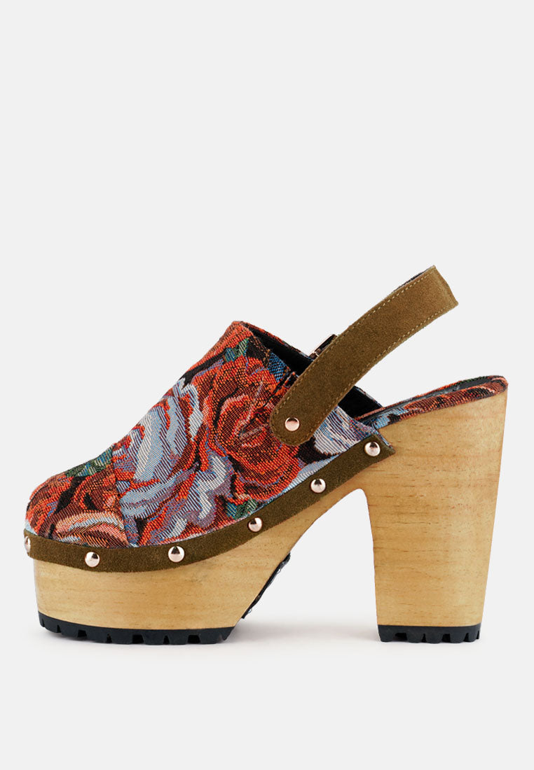 Mural Tapestry Handcrafted Clogs - Glamourous Grace