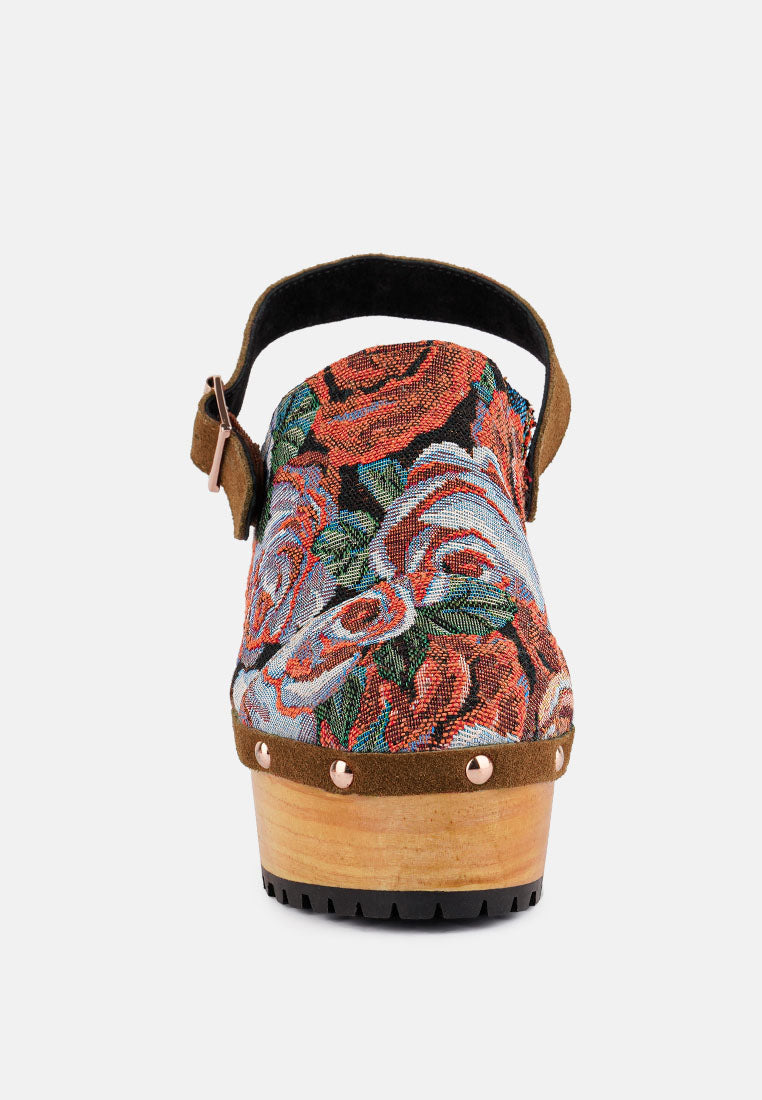 Mural Tapestry Handcrafted Clogs - Glamourous Grace