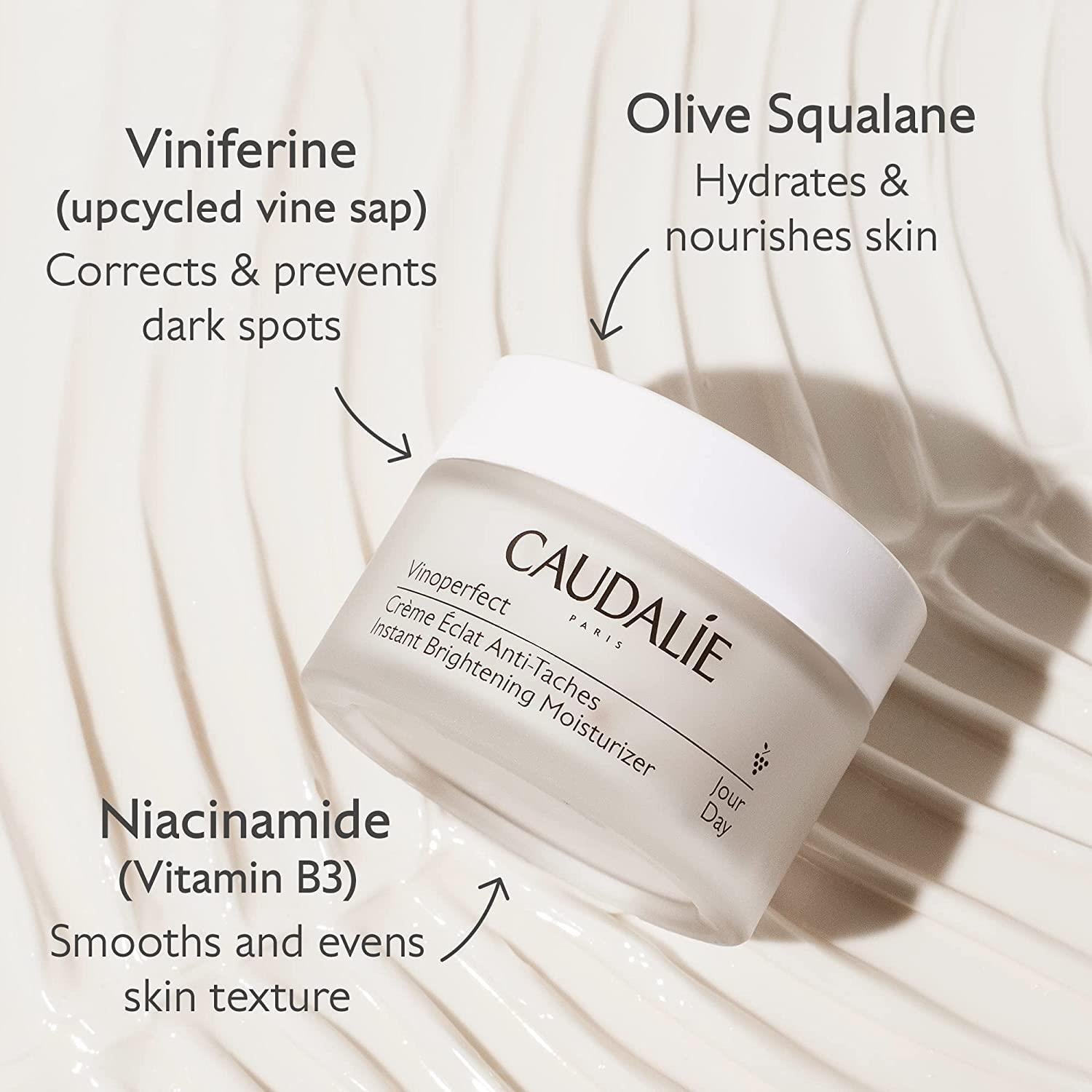 Caudalie Vinoperfect Instant Brightening Moisturizing Day Cream - Dark Spot Corrector, Hydrating Skincare for Uneven Skin Tone - Glamourous Grace