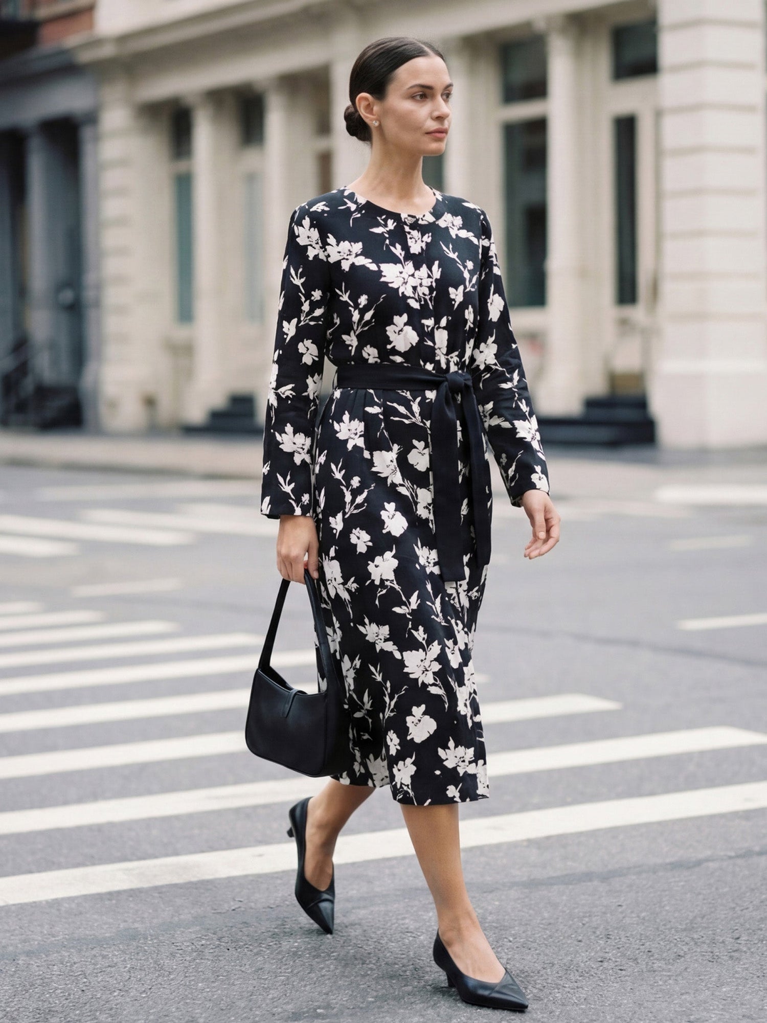 100% Linen Floral Printed Gathered Maxi Dress ELODIE - Glamourous Grace