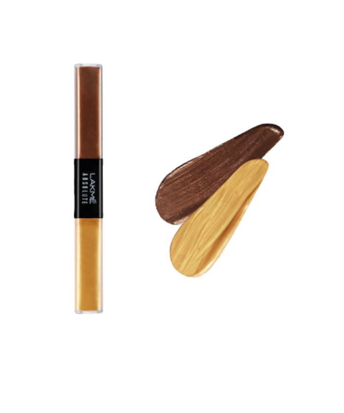 Lakme Absolute Explore Liquid Eye Shadow - Blackstar Gold & Karat Gold - Glamourous Grace