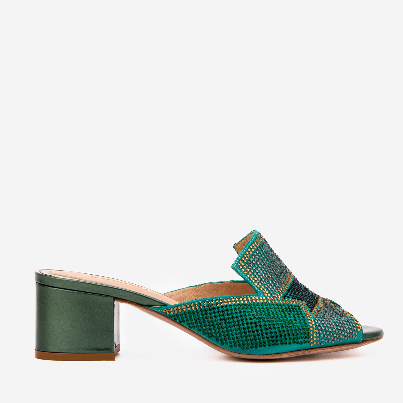 The Magnolia Green Glitter Leather Women Sandal - Glamourous Grace