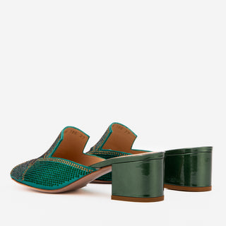The Magnolia Green Glitter Leather Women Sandal - Glamourous Grace