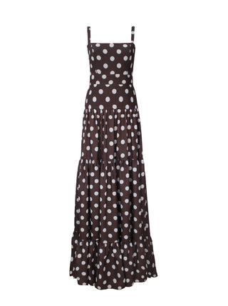 MARANTA DRESS IN MAROON POLKA DOTS - Glamourous Grace