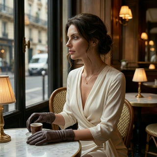 Marcella (brown) - Unlined women’s lambskin leather gloves - Glamourous Grace