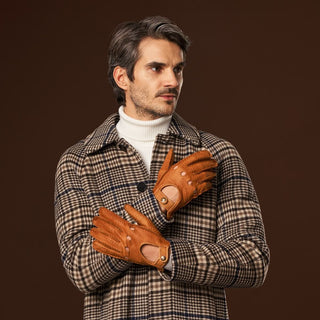 Marcello (brown) – Luxurious Italian peccary driving gloves - Glamourous Grace