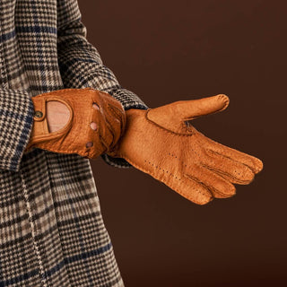Marcello (brown) – Luxurious Italian peccary driving gloves - Glamourous Grace