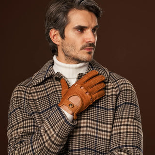Marcello (brown) – Luxurious Italian peccary driving gloves - Glamourous Grace