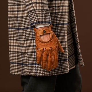 Marcello (brown) – Luxurious Italian peccary driving gloves - Glamourous Grace