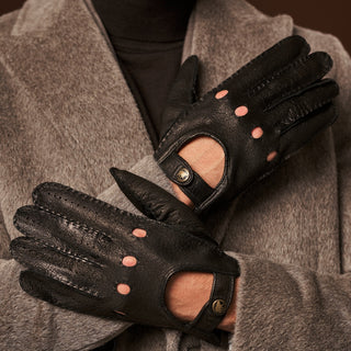 Marcello (black) – Luxurious Italian peccary driving gloves - Glamourous Grace