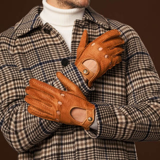 Marcello (brown) – Luxurious Italian peccary driving gloves - Glamourous Grace