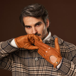 Marcello (brown) – Luxurious Italian peccary driving gloves - Glamourous Grace