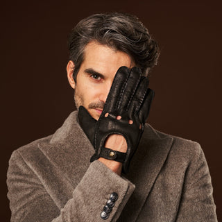Marcello (black) – Luxurious Italian peccary driving gloves - Glamourous Grace