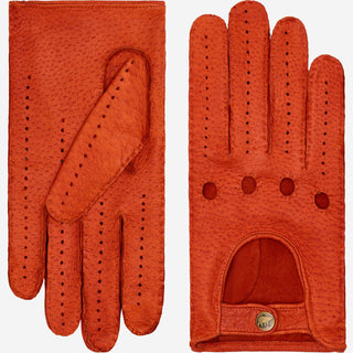 Marcello (orange) – Luxurious Italian peccary driving gloves - Glamourous Grace