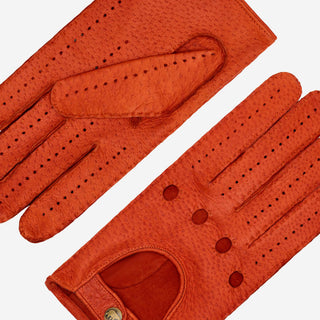 Marcello (orange) – Luxurious Italian peccary driving gloves - Glamourous Grace