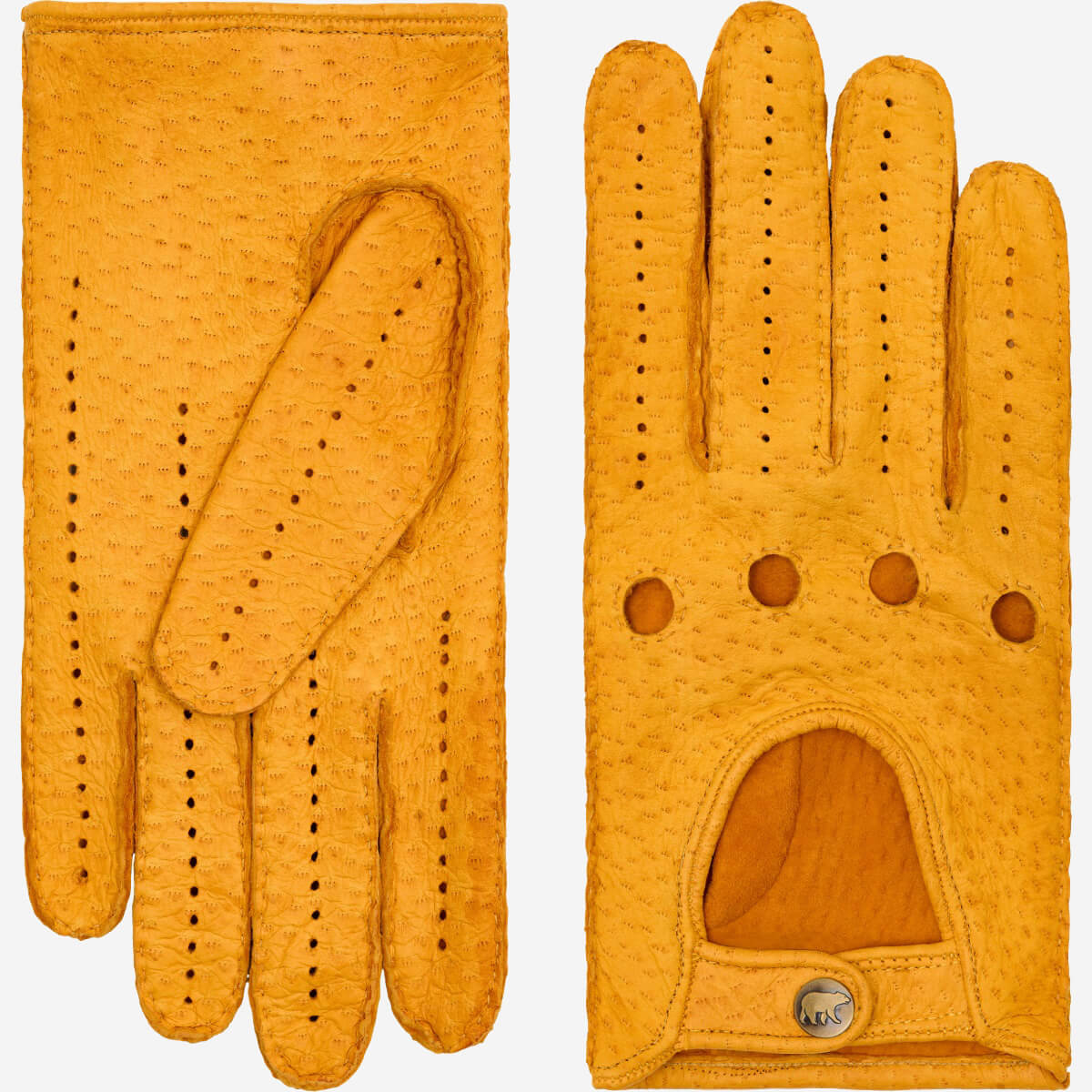 Marcello (yellow) – Luxurious Italian peccary driving gloves - Glamourous Grace