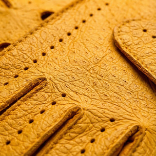 Marcello (yellow) – Luxurious Italian peccary driving gloves - Glamourous Grace