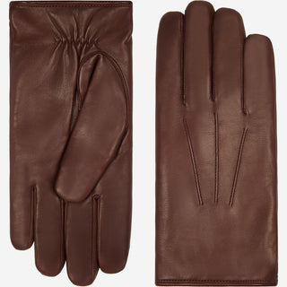 Marco (brown) - Italian lambskin leather gloves with brown rabbit fur lining - Glamourous Grace
