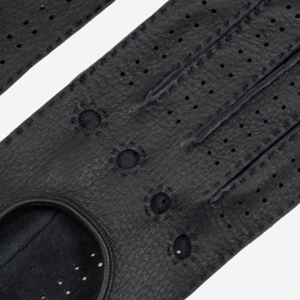 Maria (black) - Italian driving gloves made of American deerskin leather - Glamourous Grace