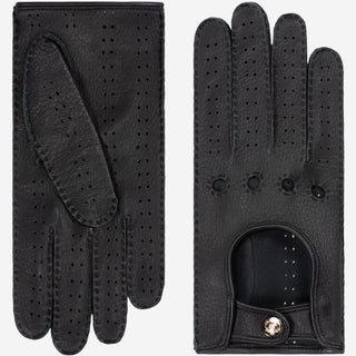 Maria (black) - Italian driving gloves made of American deerskin leather - Glamourous Grace