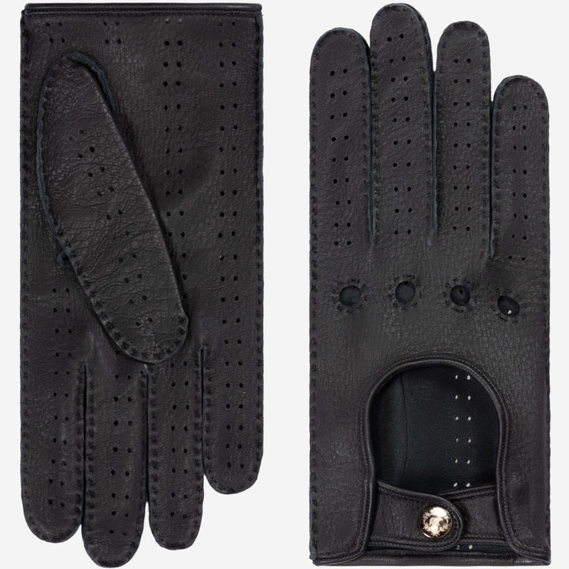 Maria (black) - Italian driving gloves made of American deerskin leather - Glamourous Grace