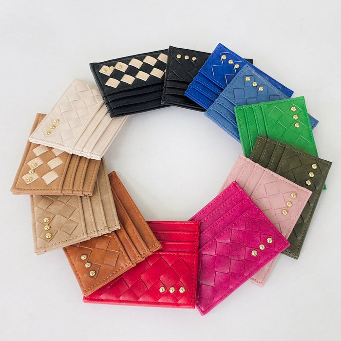 Mariah Woven Small Card Holder Wallet - Glamourous Grace