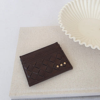 Mariah Woven Small Card Holder Wallet - Glamourous Grace