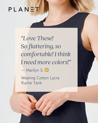 Cotton Lycra Ruche Tank - Black - Glamourous Grace