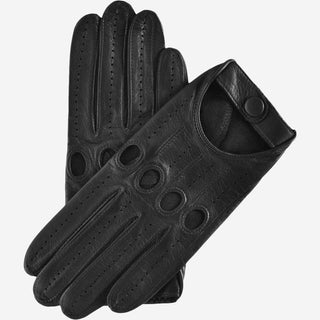 Mario (black) - Italian lambskin leather driving gloves - Glamourous Grace