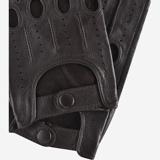 Mario (black) - Italian lambskin leather driving gloves - Glamourous Grace